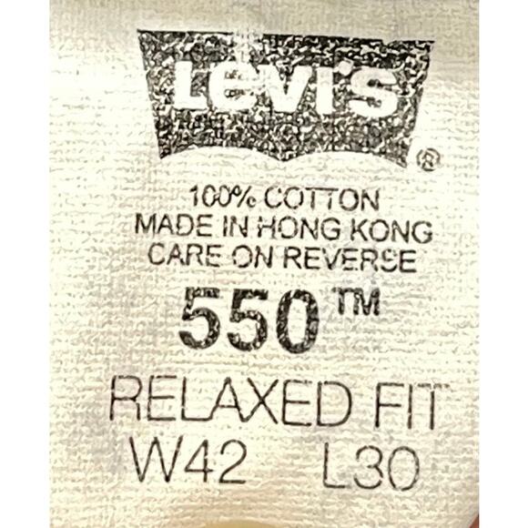 Vintage Y2K Levis 550 Relaxed Jeans 42x30 (40x29.5) Blue 100 Cotton Distress Hem - Picture 4 of 7